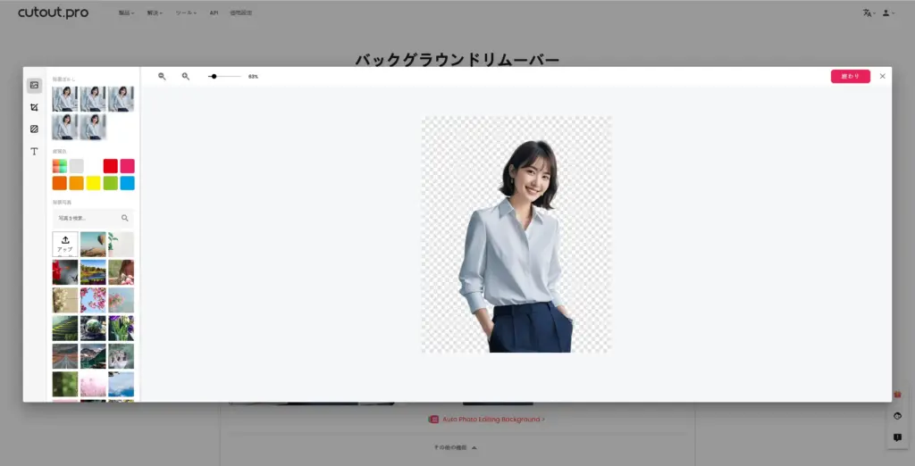 Cutout Pro結果の確認と調整