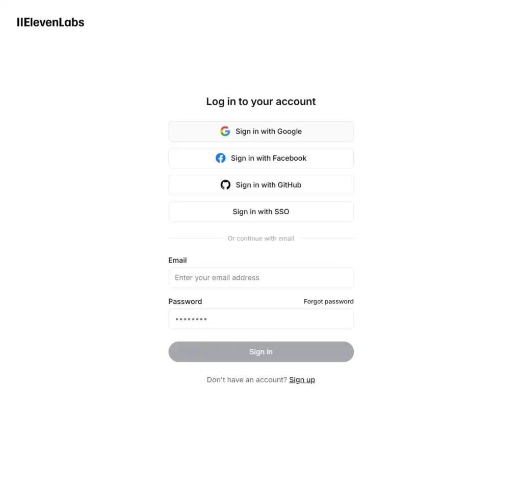 Elevenlabs アカウント登録