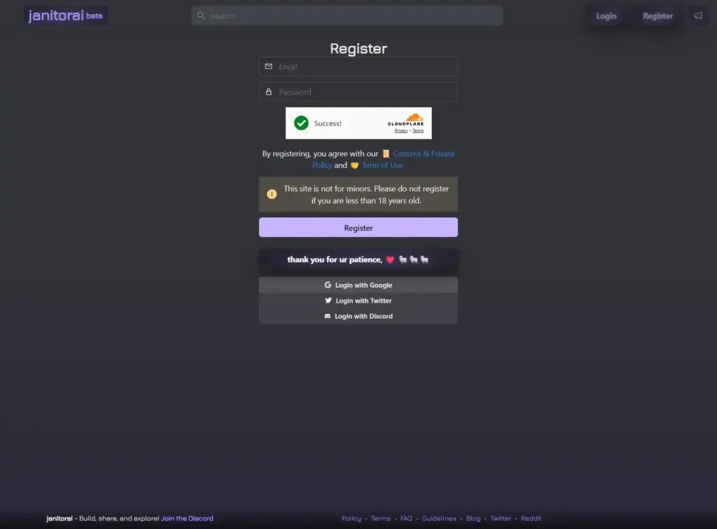 Janitor AIアカウント登録