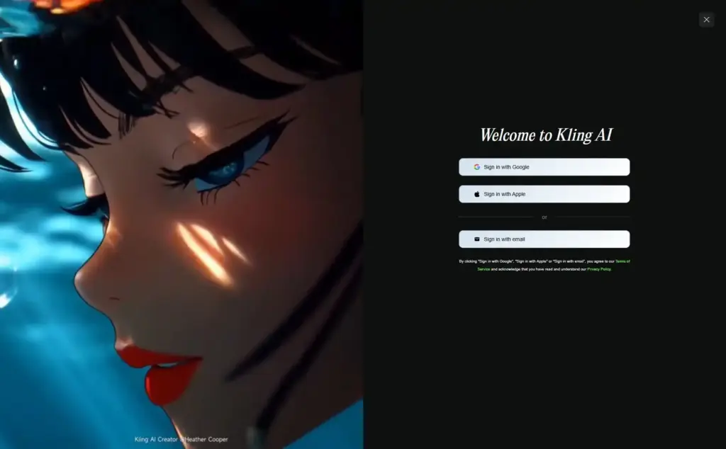 Kling AIアカウント登録