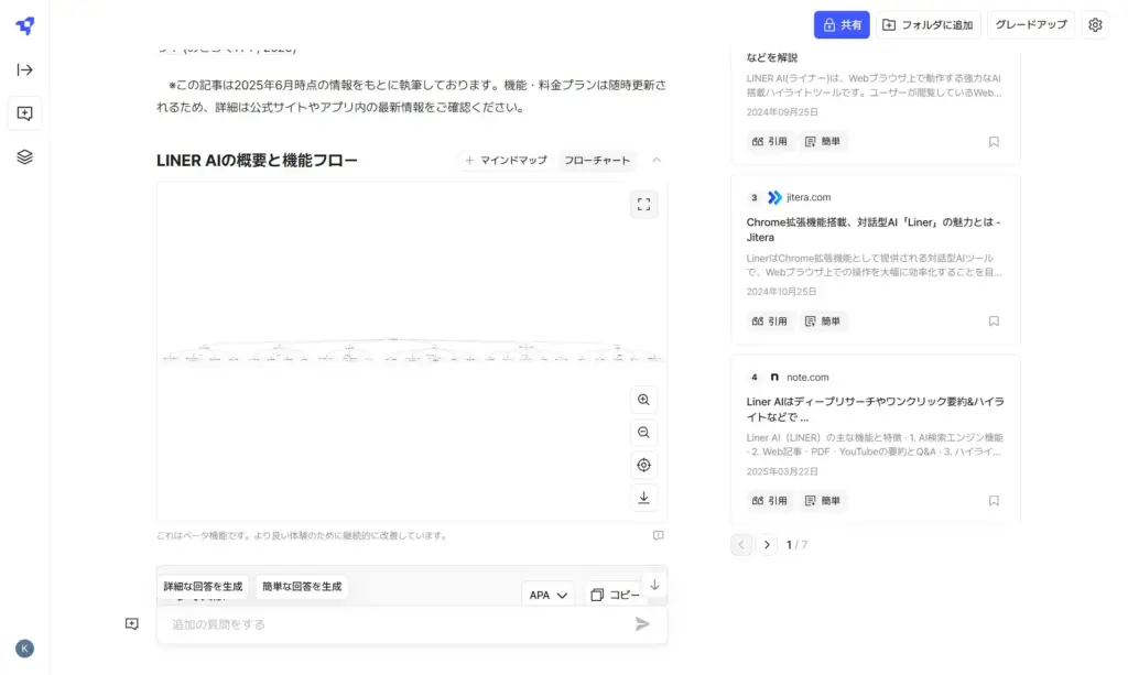 LINER AI フローチャート形式