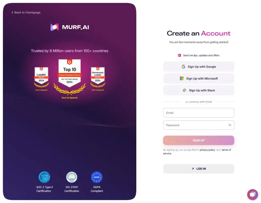 Murf AI 登録