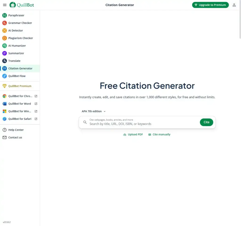 QuillBot Citation Generator