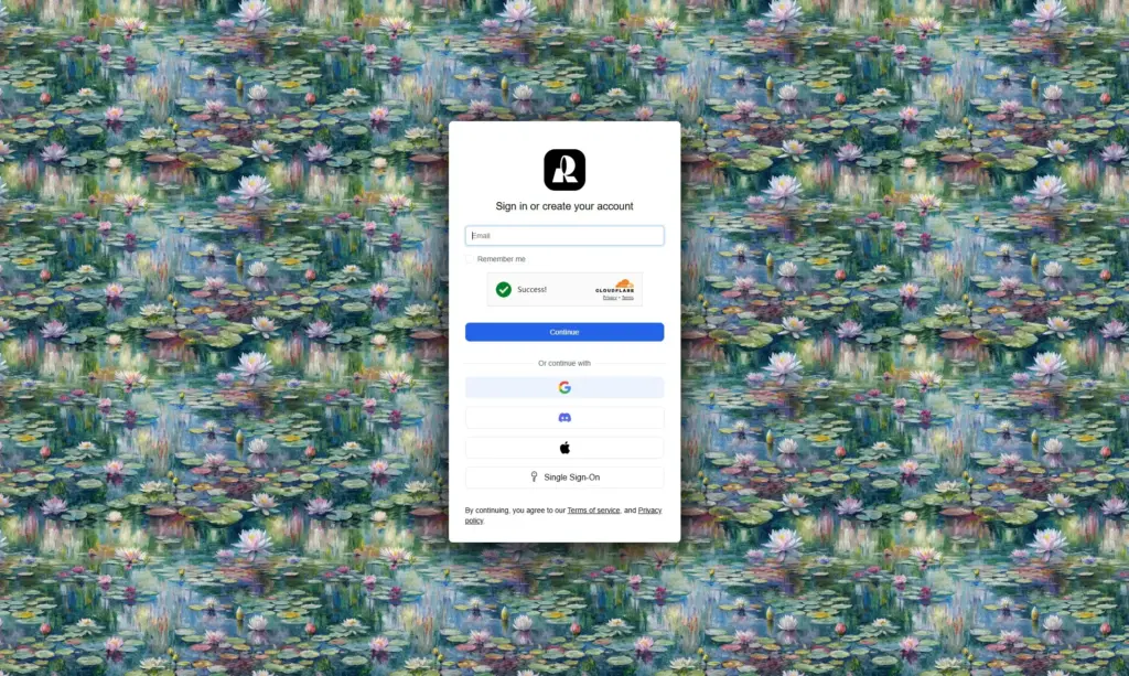 Recraft AI登録画面