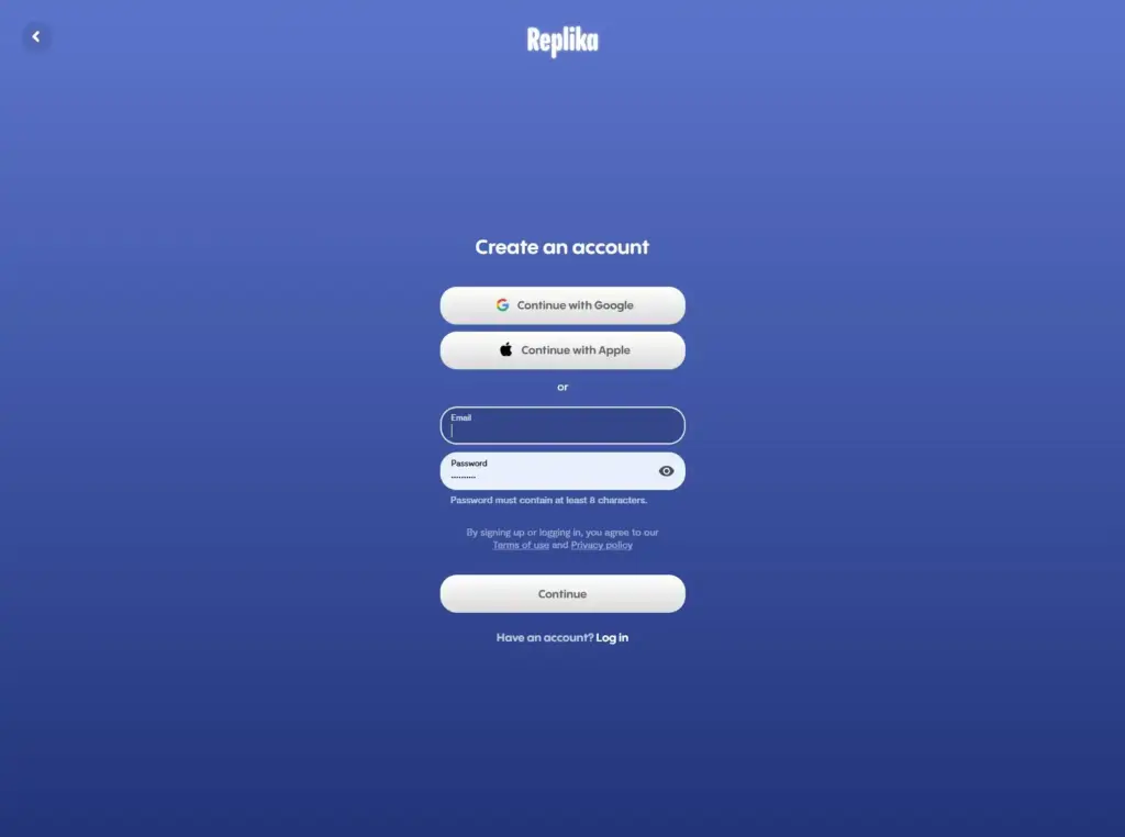 Replikaアカウント作成