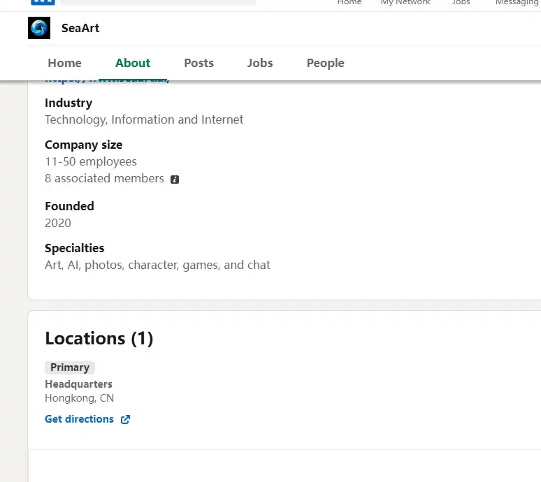 SeaArt AI LinkedInの情報