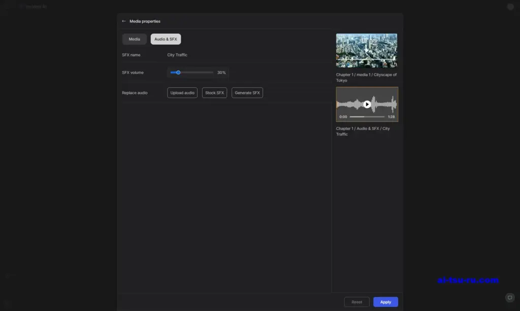 invideo media編集画面2