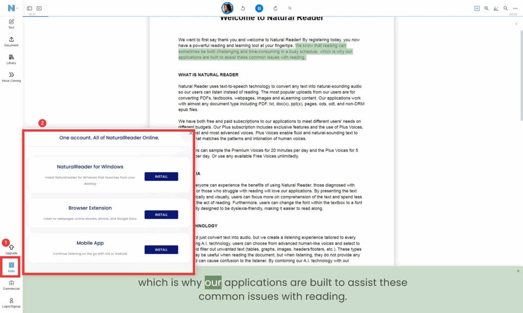 NaturalReader 対応プラットフォーム一覧