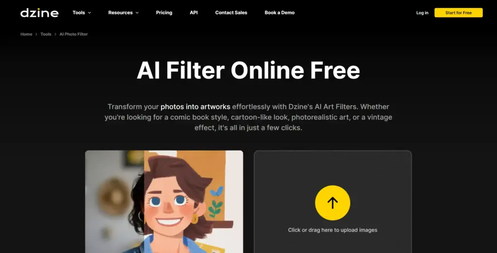 DzineのAIフォトフィルター