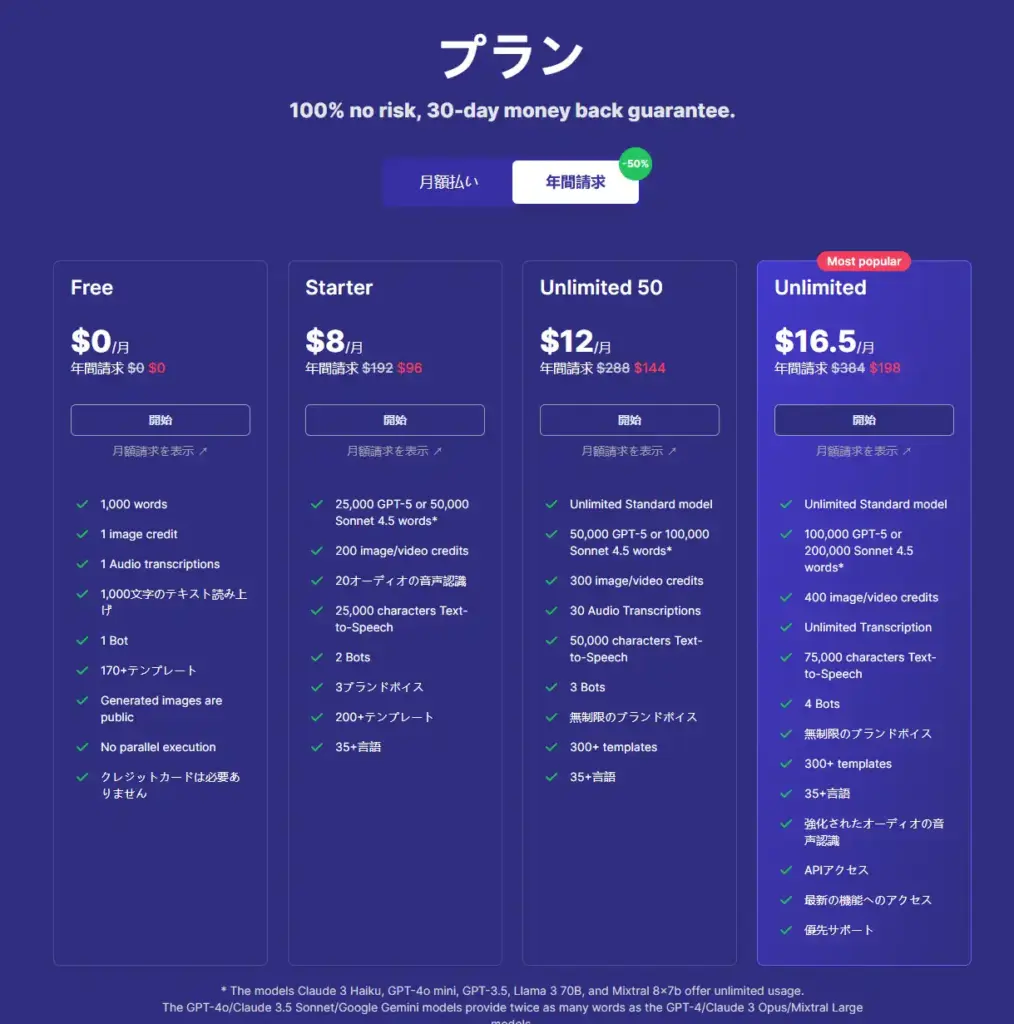 Easy-Peasy.AIの料金プラン