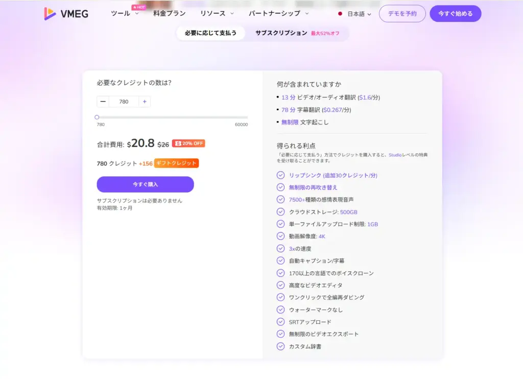 VMEGクレジット