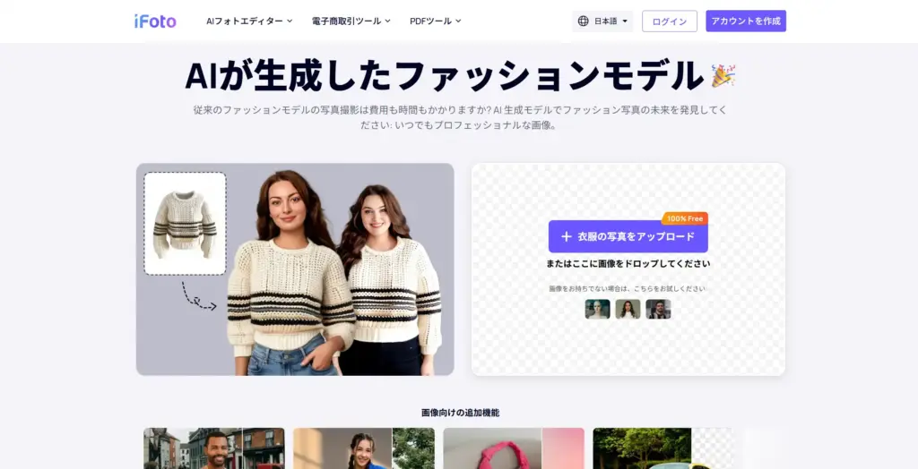 iFotoのAIファッションモデル