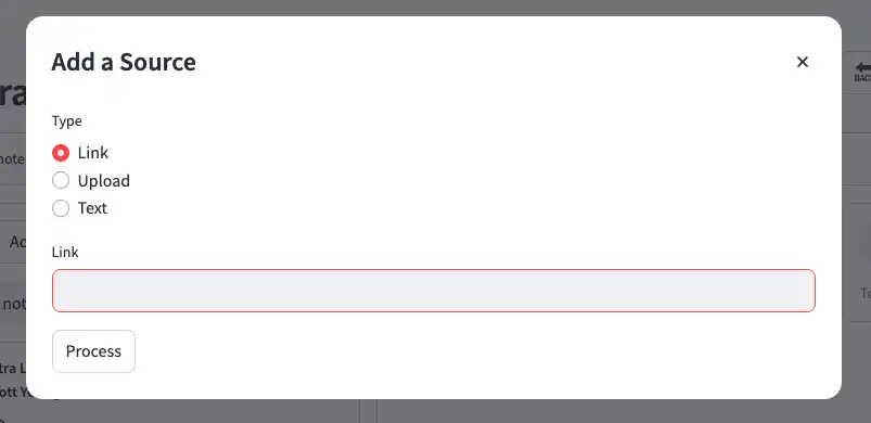 Open Notebook - Add Sourceをクリック