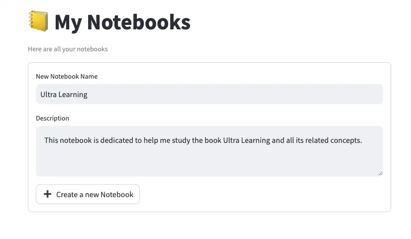 Open Notebook - 新しいノートブックを作成